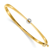 14k Two-tone Hinged Bangle Bracelet Mounting-XB194