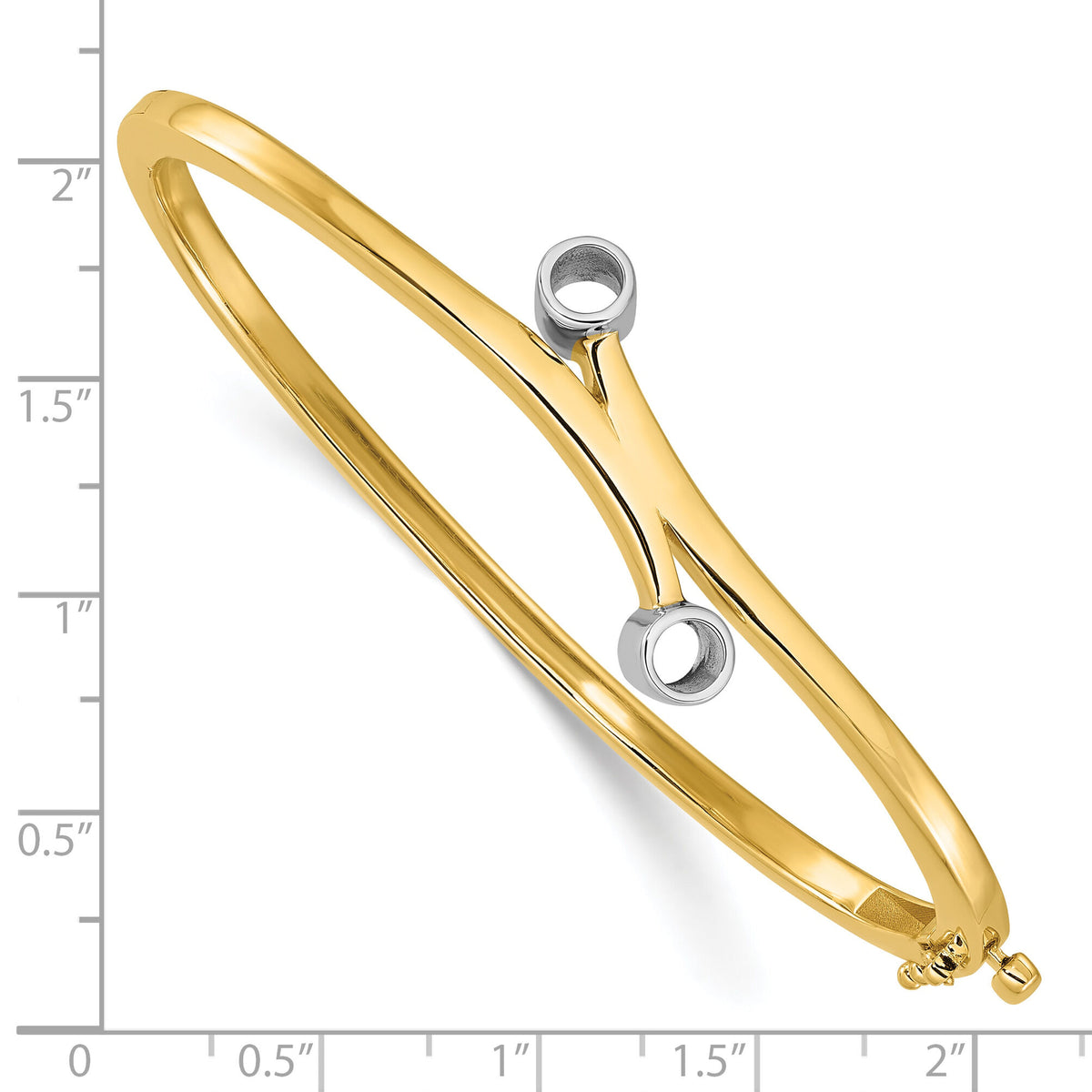 14k Two-tone Hinged Bangle Bracelet Mounting-XB209