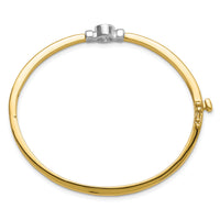 14k Two-tone Hinged Bangle Bracelet Mounting-XB211