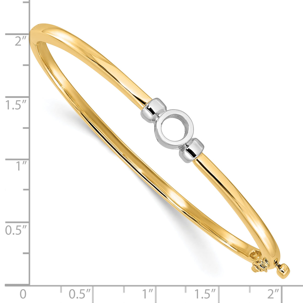 14k Two-tone Hinged Bangle Bracelet Mounting-XB211