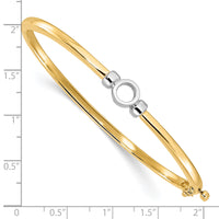 14k Two-tone Hinged Bangle Bracelet Mounting-XB211