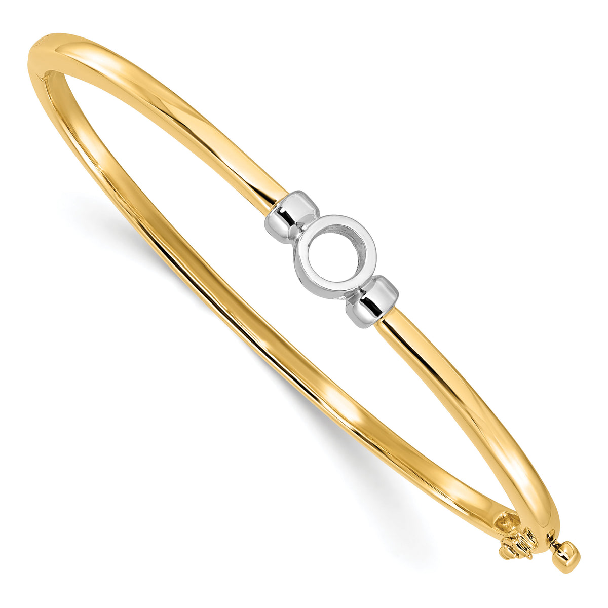 14k Two-tone Hinged Bangle Bracelet Mounting-XB211