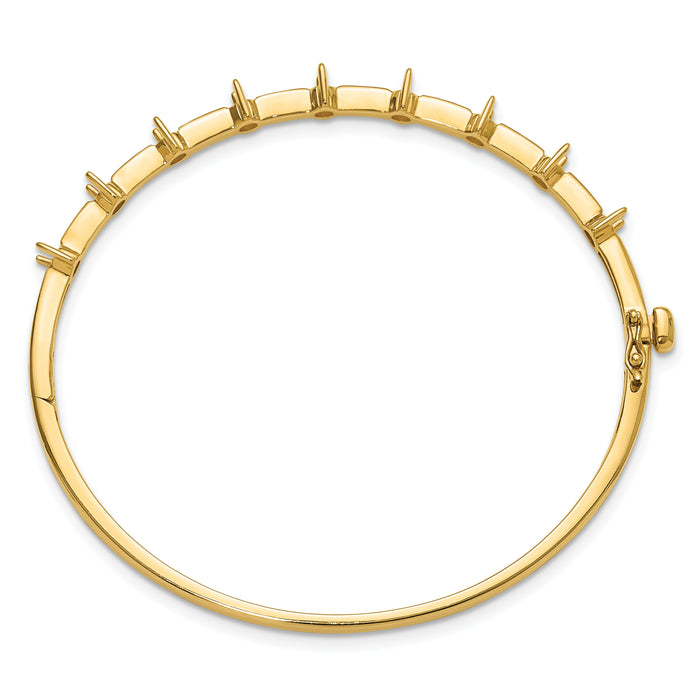 14k Hinged Bangle Bracelet Mounting-XB220