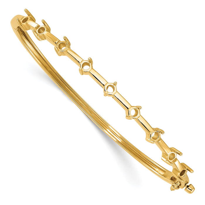 14k Hinged Bangle Bracelet Mounting-XB220