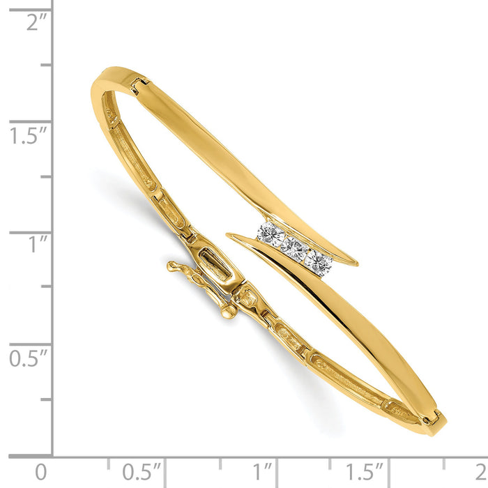 14k AA Diamond Hinged Bangle Bracelet-XB224AA