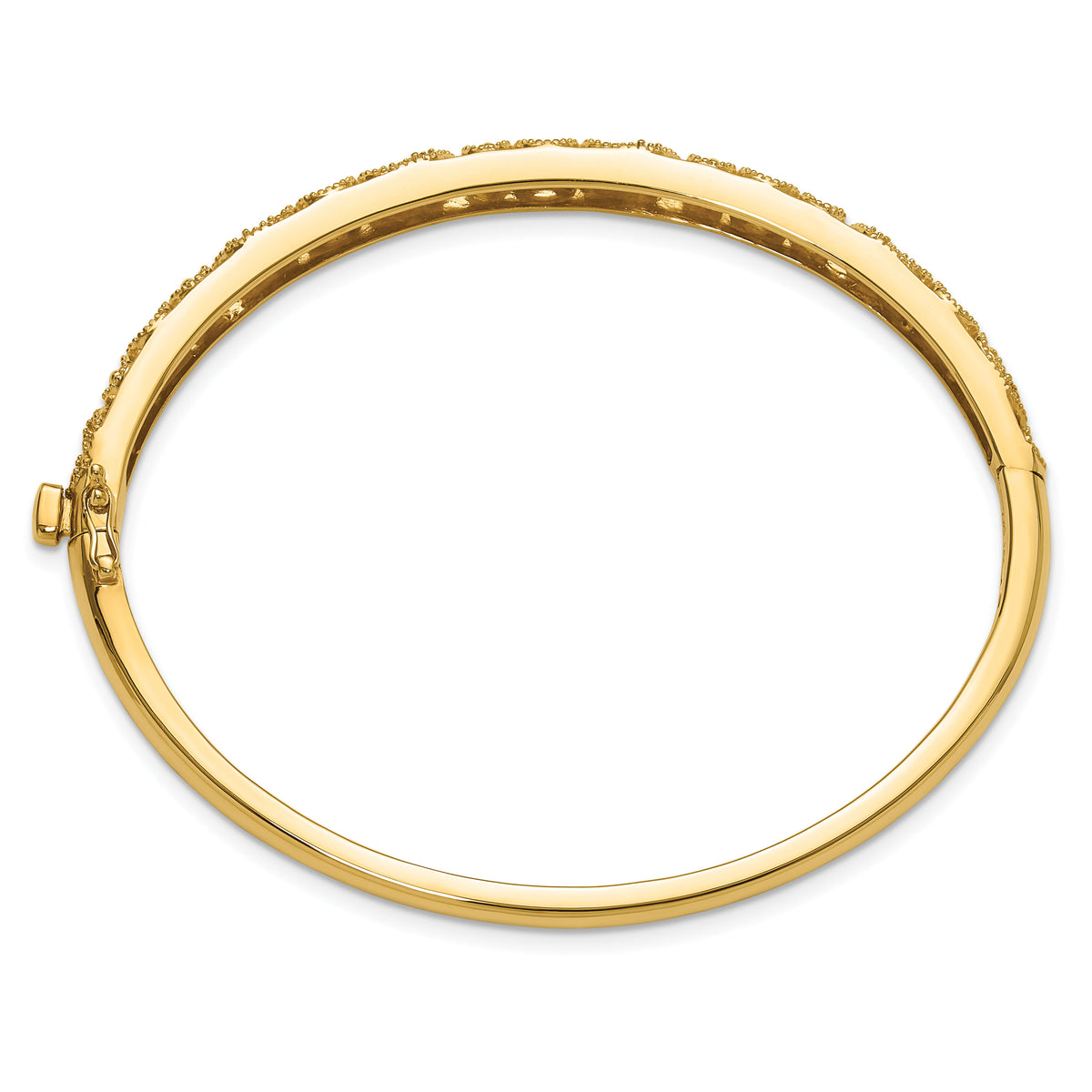 14k Hinged Swirl Design Bangle Mounting-XB235