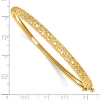 14k Hinged Swirl Design Bangle Mounting-XB235