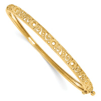 14k Hinged Swirl Design Bangle Mounting-XB235