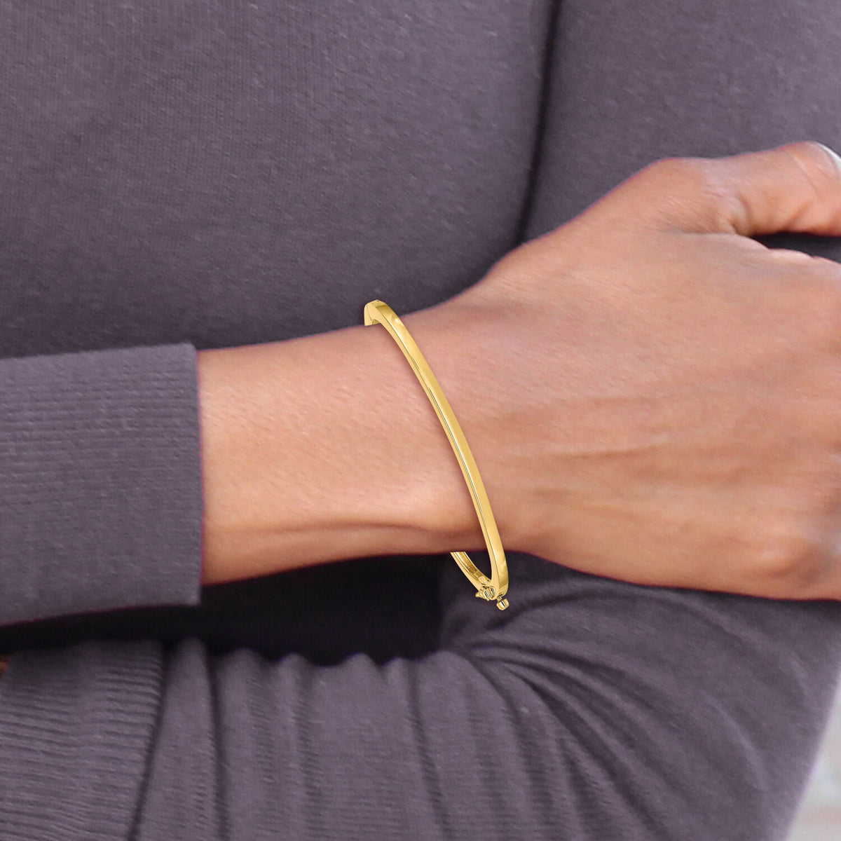14k 2.5mm Polished Solid Hinged Bangle-XB246
