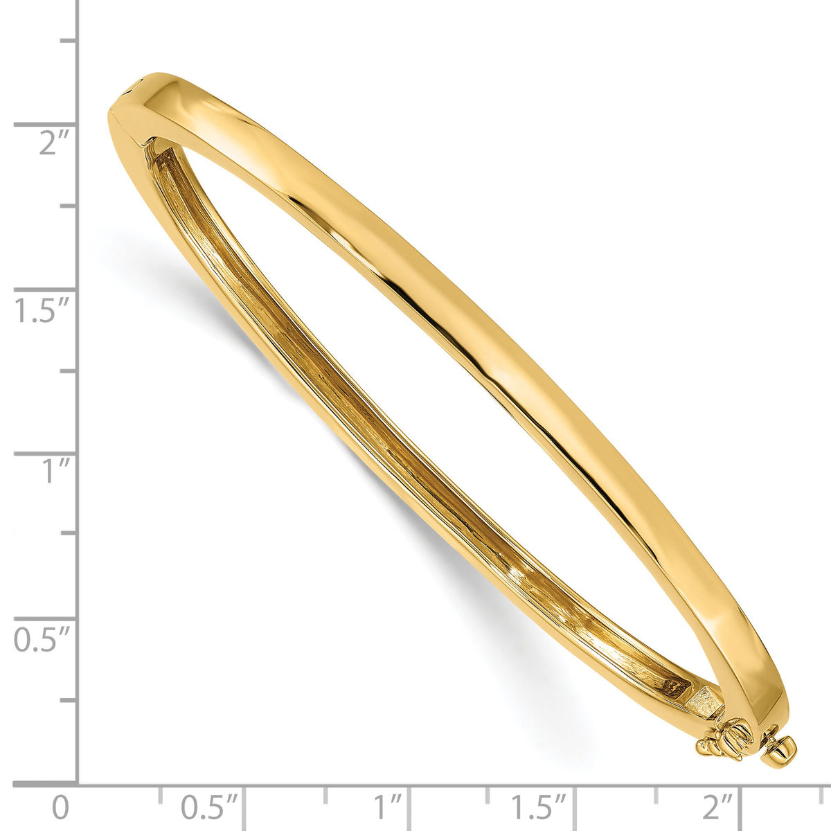 14k 3.6mm Polished Solid Hinged Bangle-XB247
