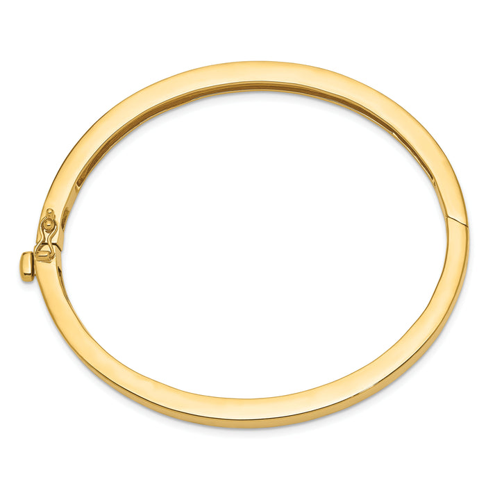 14k 5.3mm Polished Solid Hinged Bangle Bracelet-XB248
