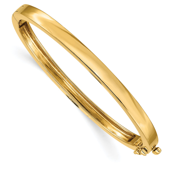 14k 5.3mm Polished Solid Hinged Bangle Bracelet-XB248