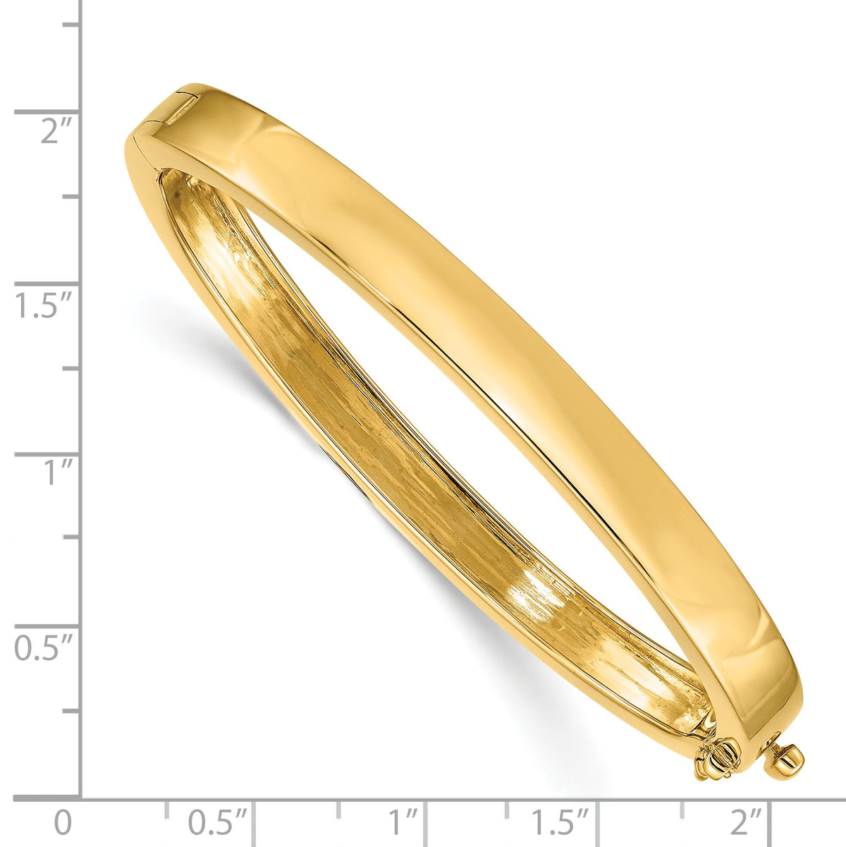 14k 6.3mm Polished Solid Hinged Bangle Bracelet-XB249