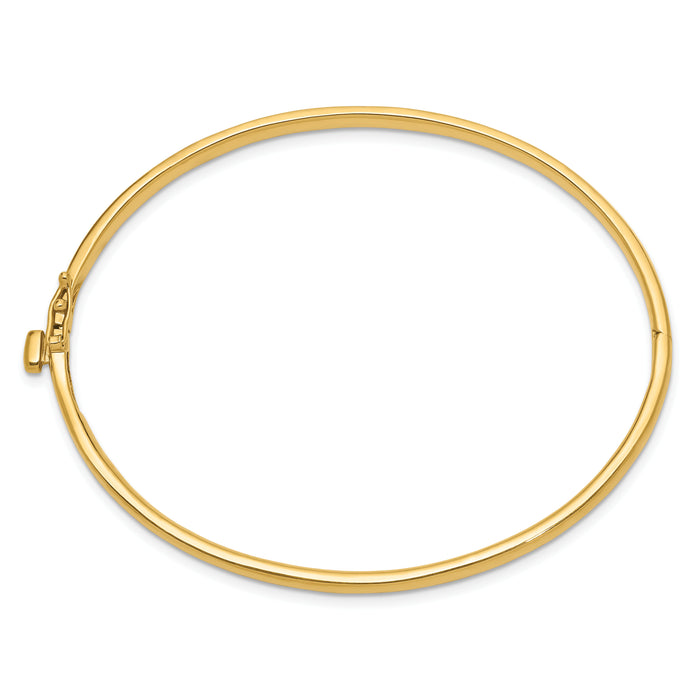 14k 3.6mm Polished Solid Hinged Bangle Bracelet-XB251