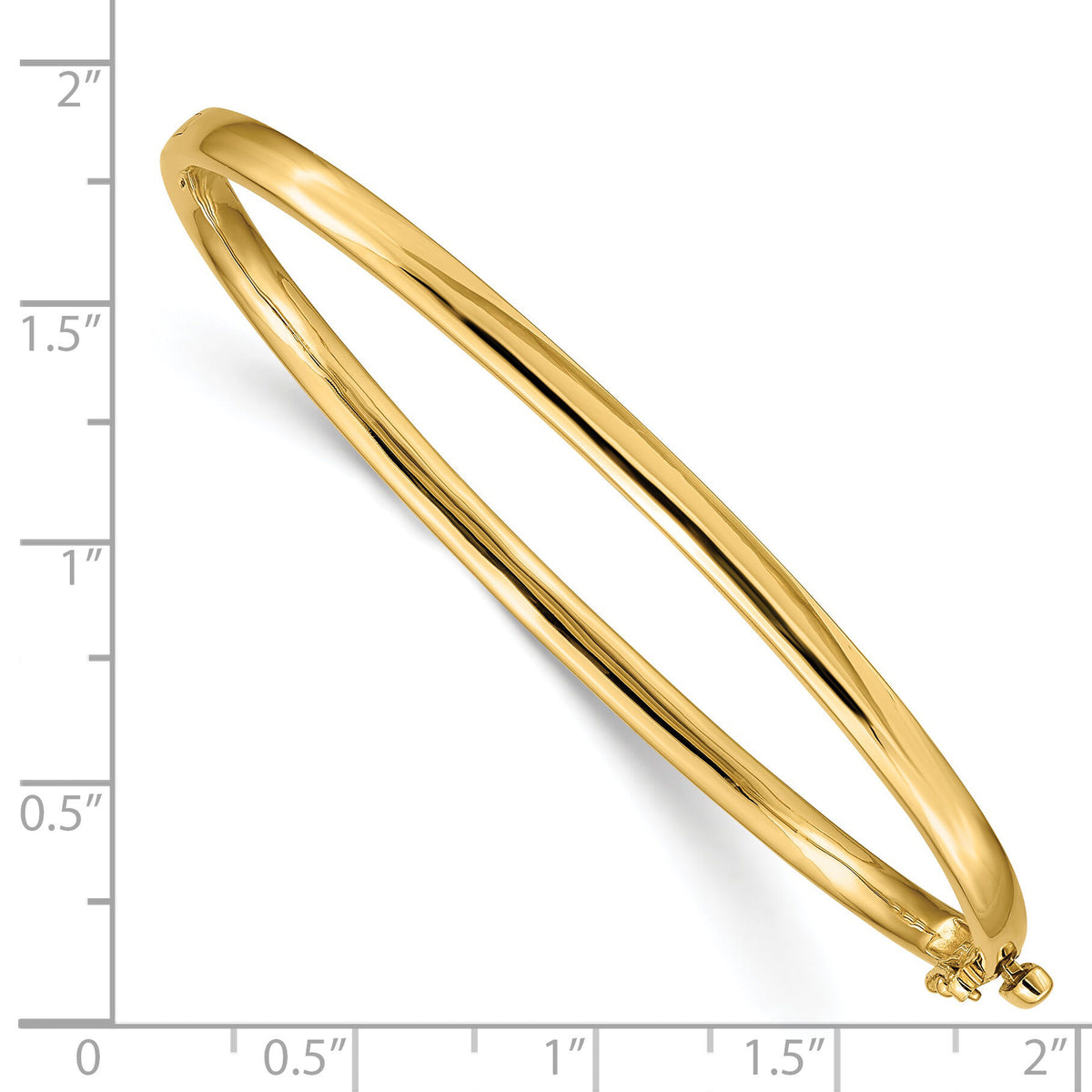 14k 3.6mm Polished Solid Hinged Bangle Bracelet-XB251