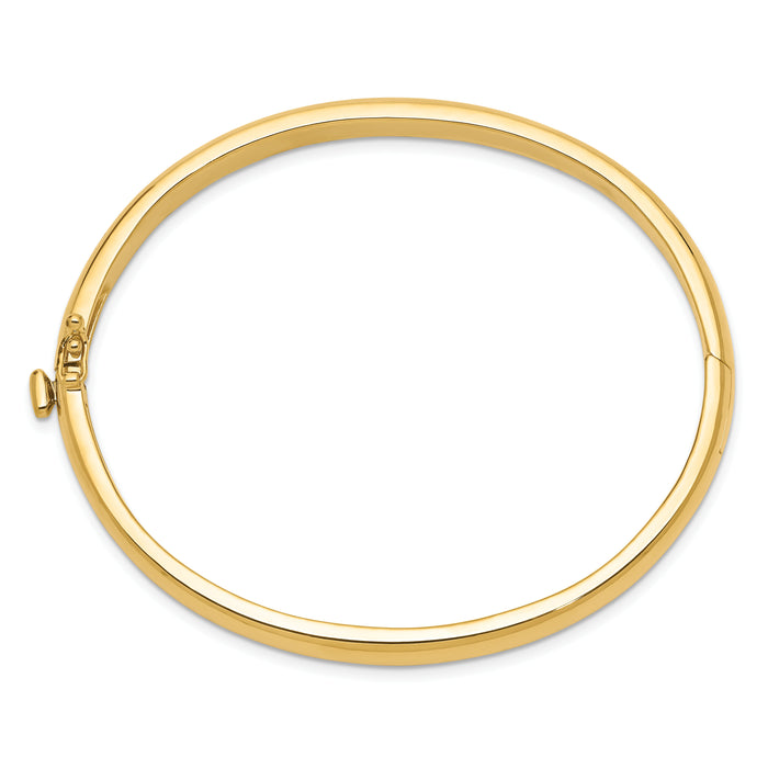 14k 5.6mm Polished Solid Hinged Bangle Bracelet-XB252