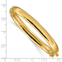 14k 6.4mm Polished Solid Hinged Bangle-XB253