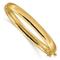 14k 6.4mm Polished Solid Hinged Bangle-XB253