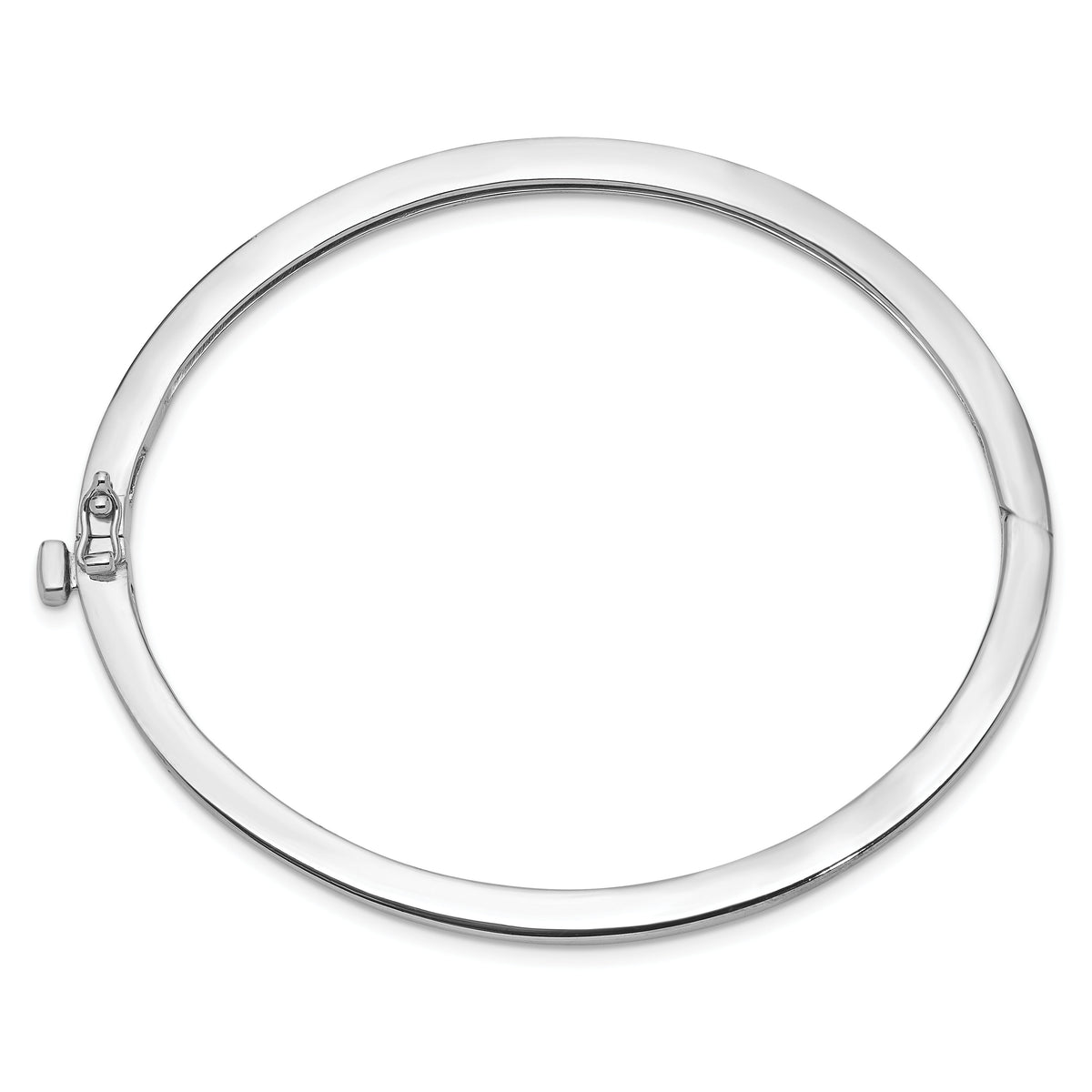 14k White Gold 2.5mm Polished Solid Hinged Bangle-XB257