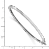 14k White Gold 2.5mm Polished Solid Hinged Bangle-XB257