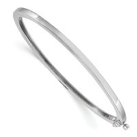 14k White Gold 2.5mm Polished Solid Hinged Bangle-XB257