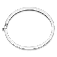 14k White Gold 5.3mm Polished Solid Hinged Bangle Bracelet-XB259