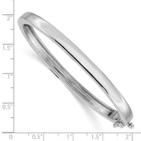 14k White Gold 5.3mm Polished Solid Hinged Bangle Bracelet-XB259