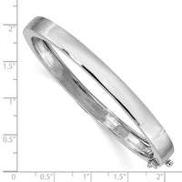 14k White Gold 6.3mm Polished Solid Hinged Bangle Bracelet-XB260