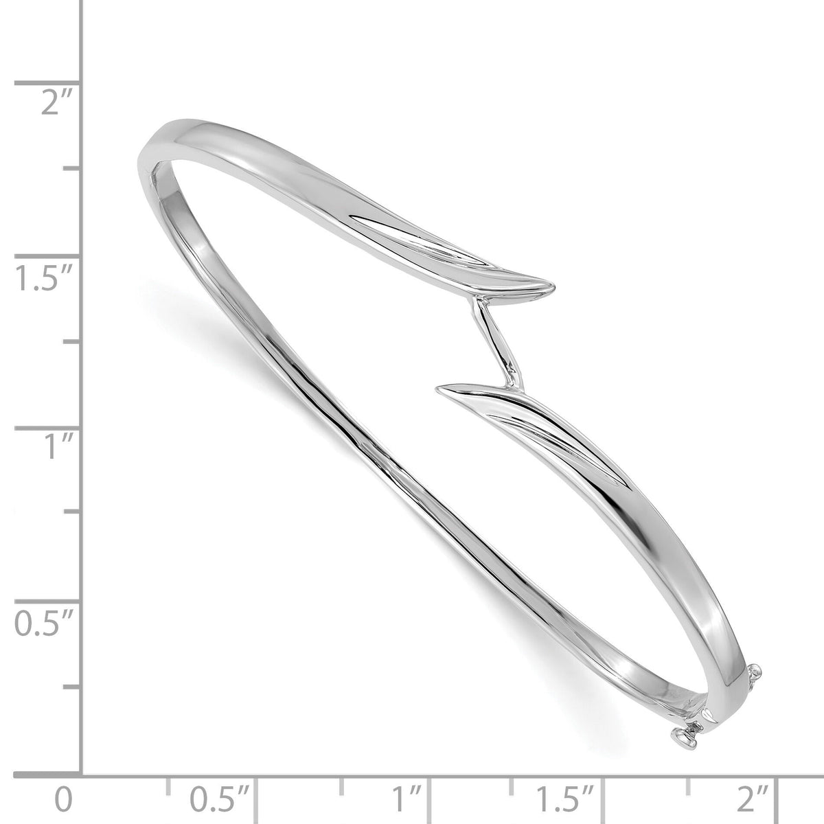 14k White Gold Hinged Bangle Bracelet Mounting-XB263