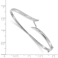 14k White Gold Hinged Bangle Bracelet Mounting-XB263