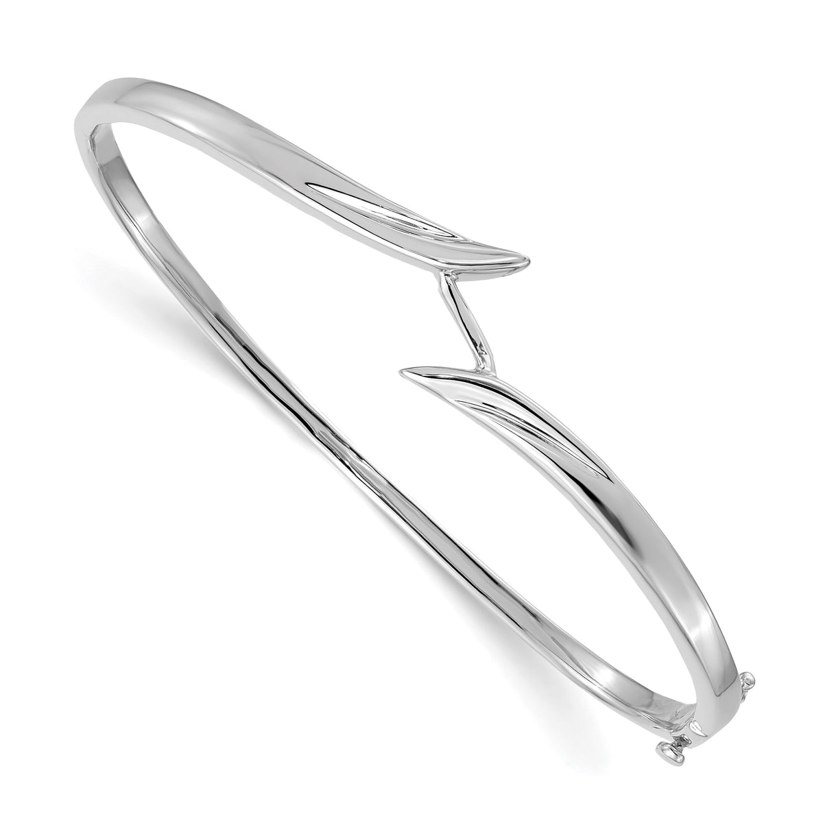 14k White Gold Hinged Bangle Bracelet Mounting-XB263