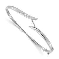 14k White Gold Hinged Bangle Bracelet Mounting-XB263