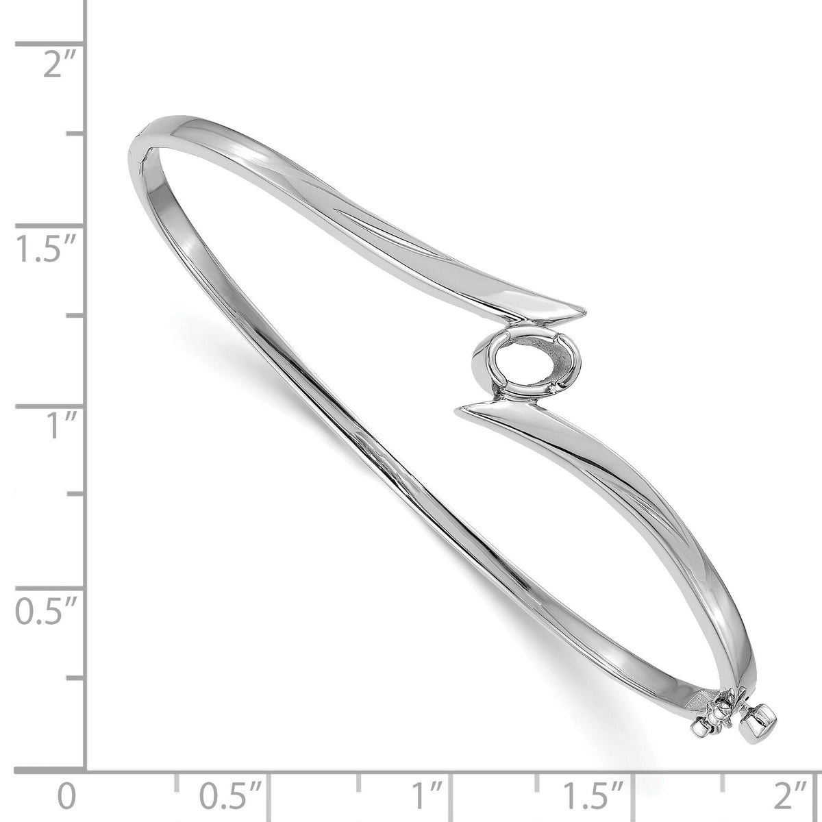 14k White Gold Hinged Bangle Bracelet Mounting-XB267