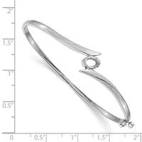 14k White Gold Hinged Bangle Bracelet Mounting-XB267