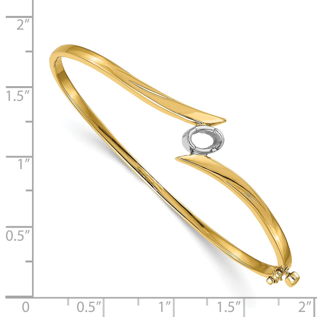 14k Two-tone Hinged Bangle Bracelet Mounting-XB268