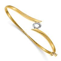 14k Two-tone Hinged Bangle Bracelet Mounting-XB268