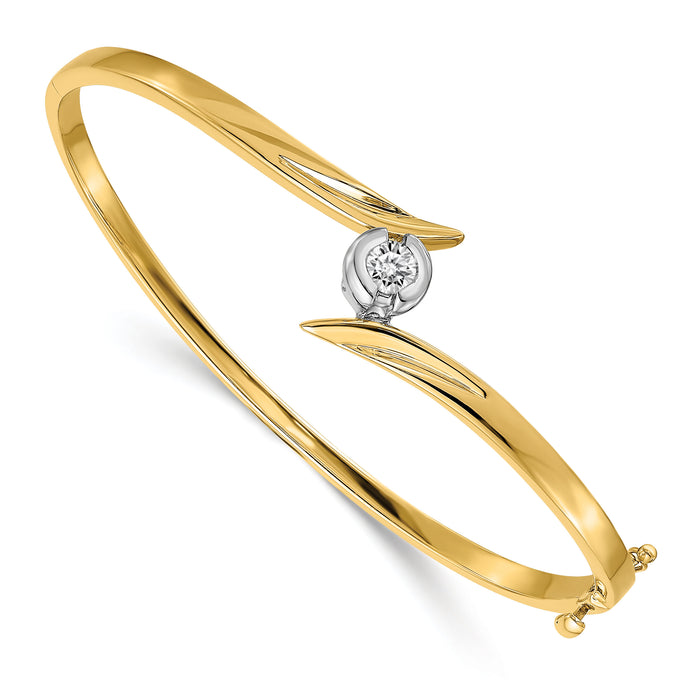 14k Two-tone Bangle Hinged Bracelet Mounting-XB271