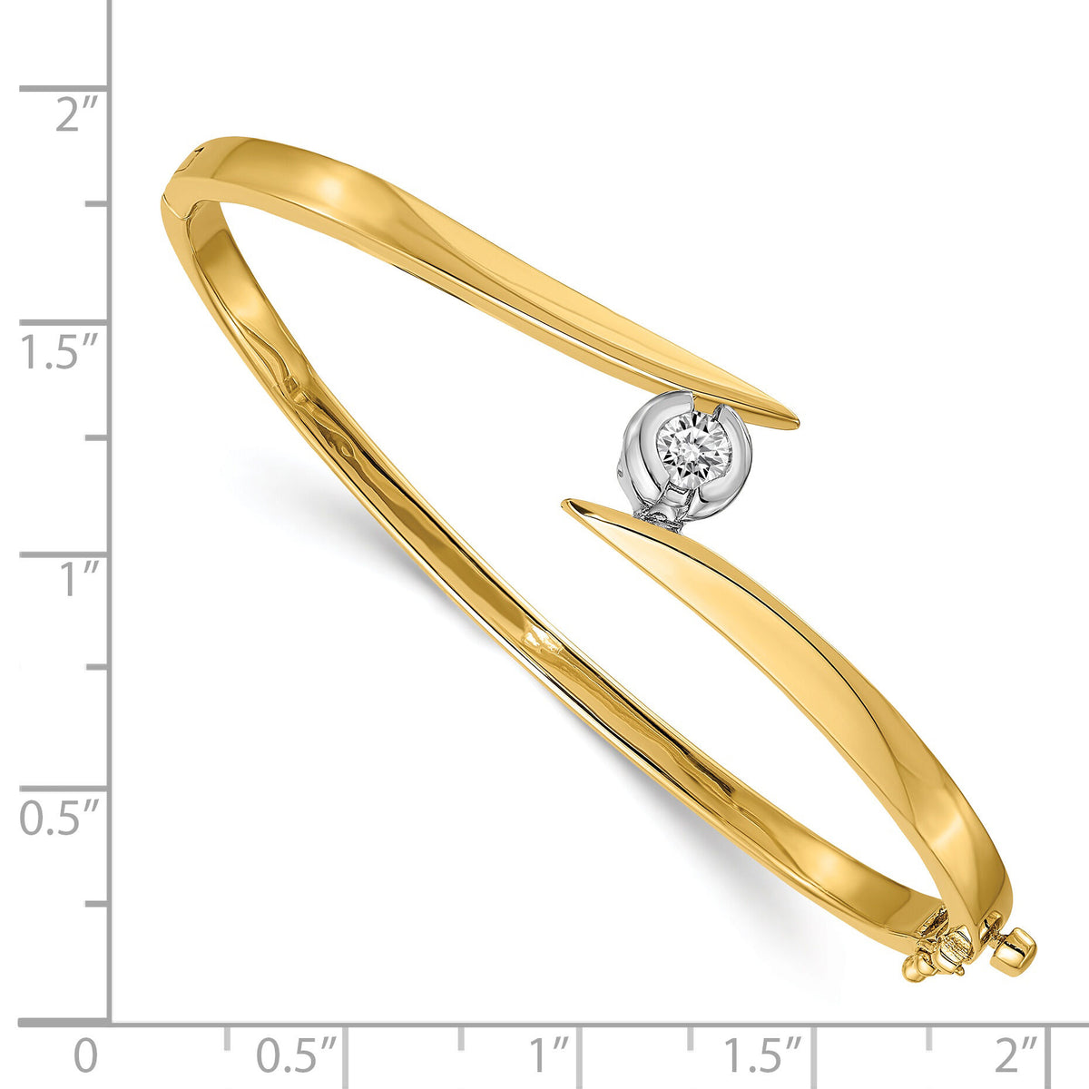 14k Two-tone Hinged Bangle Bracelet Mounting-XB272