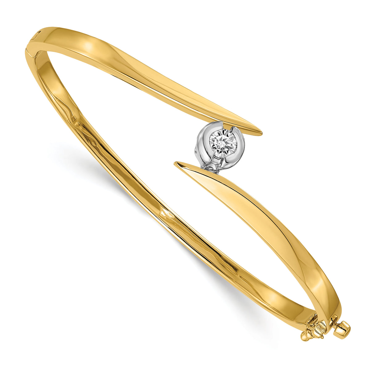 14k Two-tone Hinged Bangle Bracelet Mounting-XB272
