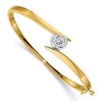 14k Two-tone Hinged Bangle Bracelet Mounting-XB273