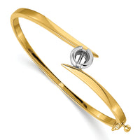 14k Two-tone Hinged Bangle Bracelet Mounting-XB273