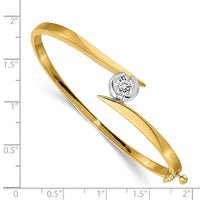14k Two-tone Hinged Bangle Bracelet Mounting-XB273