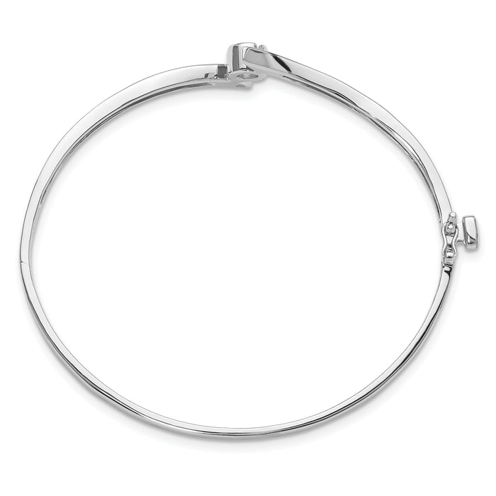 14k White Gold Hinged Bangle Bracelet Mounting-XB275