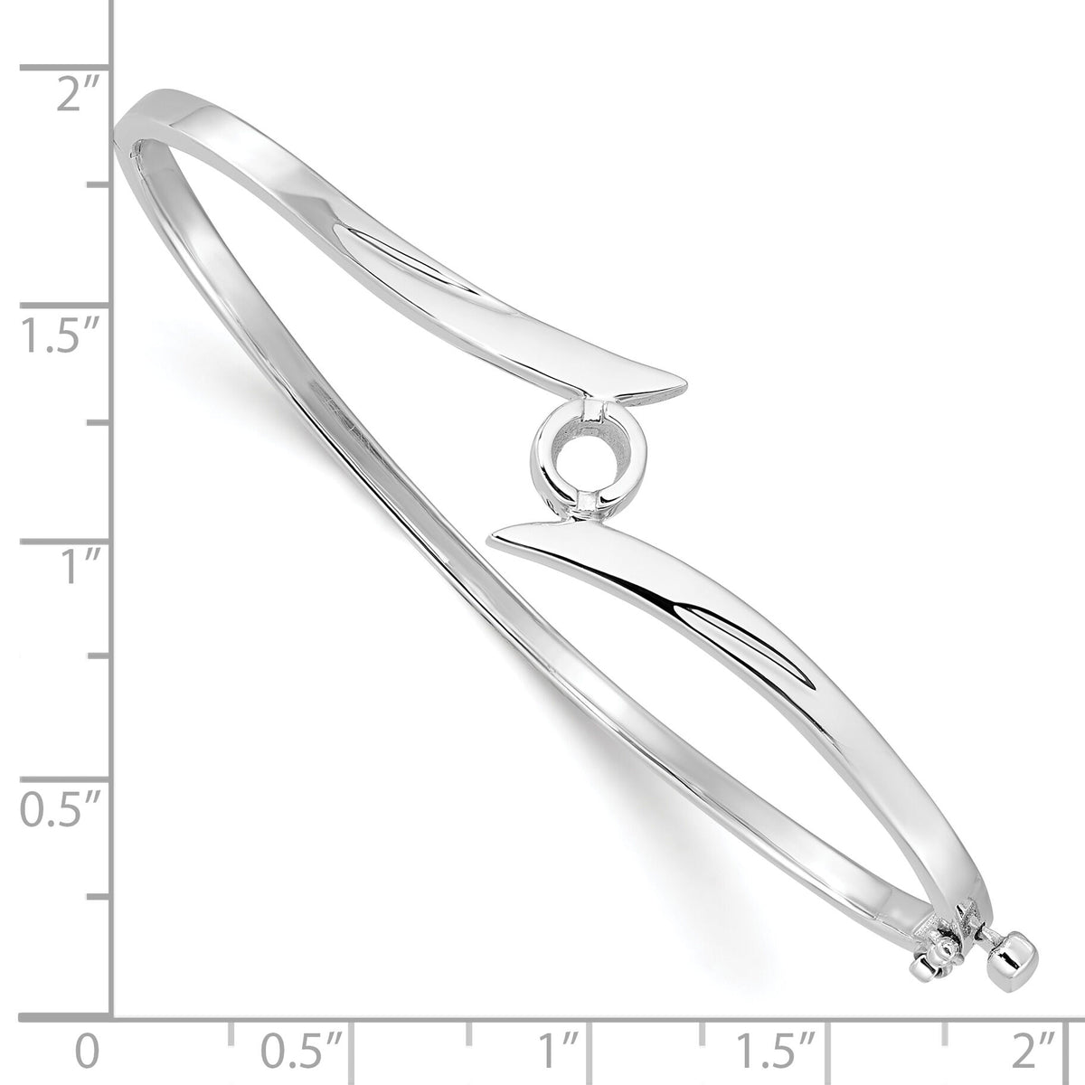14k White Gold Hinged Bangle Bracelet Mounting-XB275