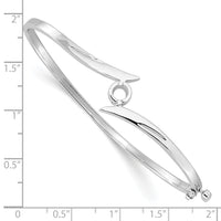 14k White Gold Hinged Bangle Bracelet Mounting-XB275