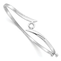 14k White Gold Hinged Bangle Bracelet Mounting-XB275