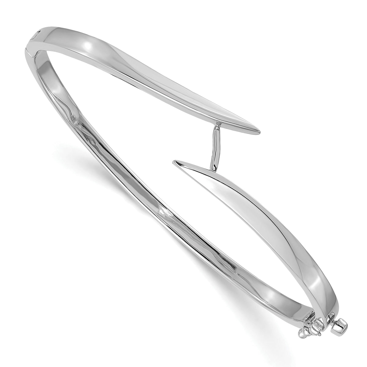 14k White Gold Hinged Bangle Bracelet Mounting-XB276
