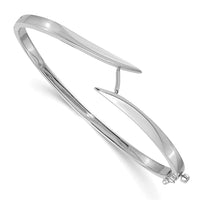 14k White Gold Hinged Bangle Bracelet Mounting-XB276