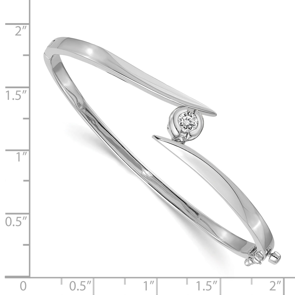 14k White Gold Hinged Bangle Bracelet Mounting-XB276