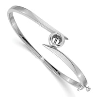 14k White Gold Hinged Bangle Bracelet Mounting-XB277
